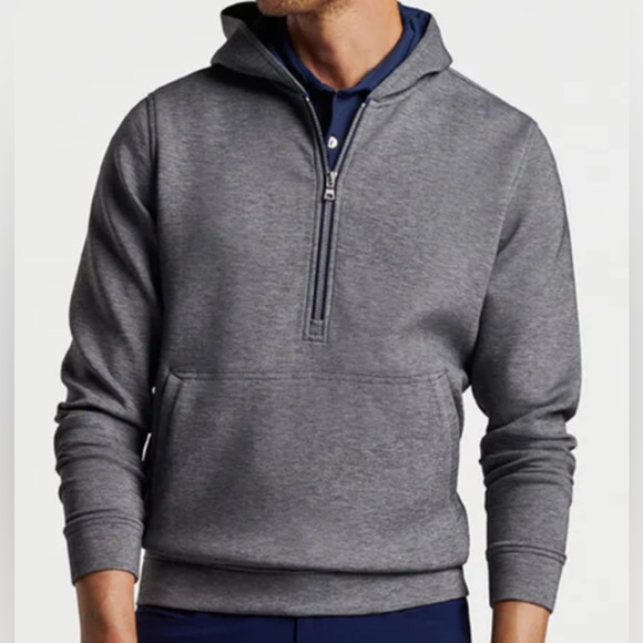 Peter Millar Iron Gray Winsome Half-Zip Hoodie MS24XZ16 Golf Pullover - Picture 2 of 6